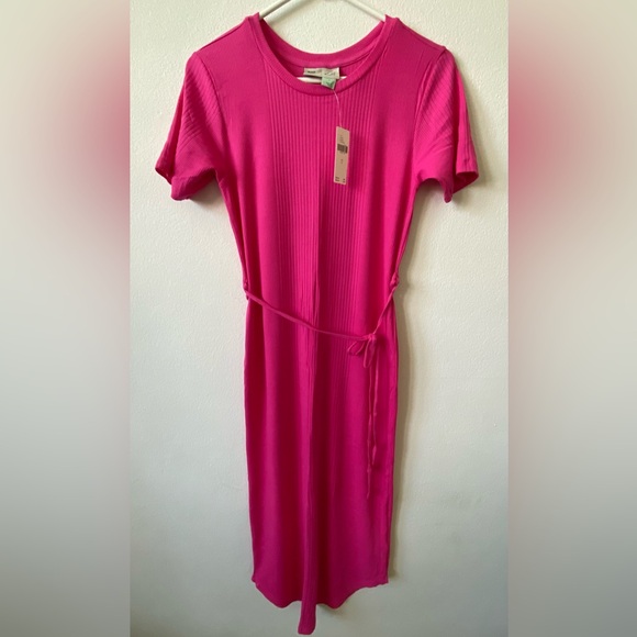 Antropologie Elegant Pink Ribbed Dress S - Picture 4 of 4